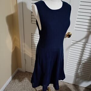 American Eagle Outfitters Medium Crochet-Knit Sleeveless Dress Navy Blue Lined